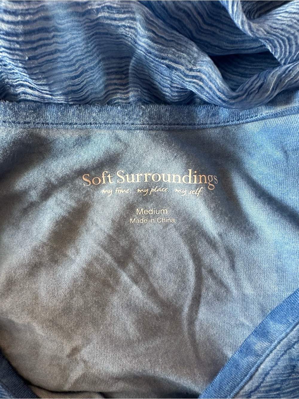 Soft Surroundings blue Silk Romance embroidered sequin tunic tank size Medium - Picture 9 of 10